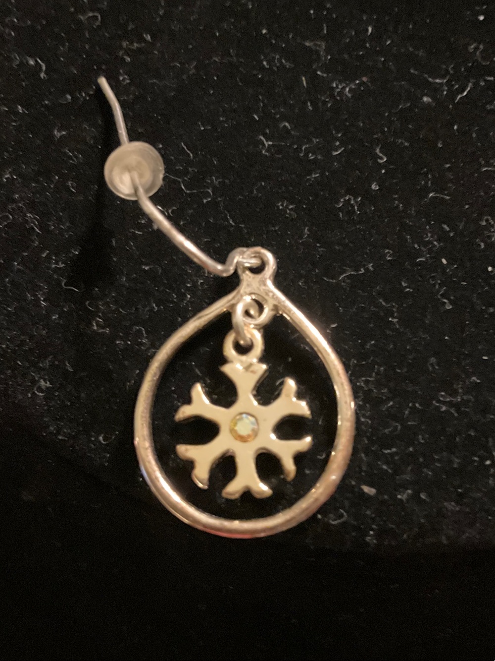Target Silver Teardrop Earrings with Snowflake Charms - Picture 3 of 4